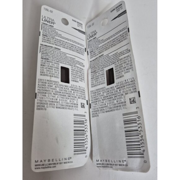 2 Maybelline Ultra Liner Liquid Eyeliner Waterproof #302 Dark Brown NEW! - Picture 6 of 6